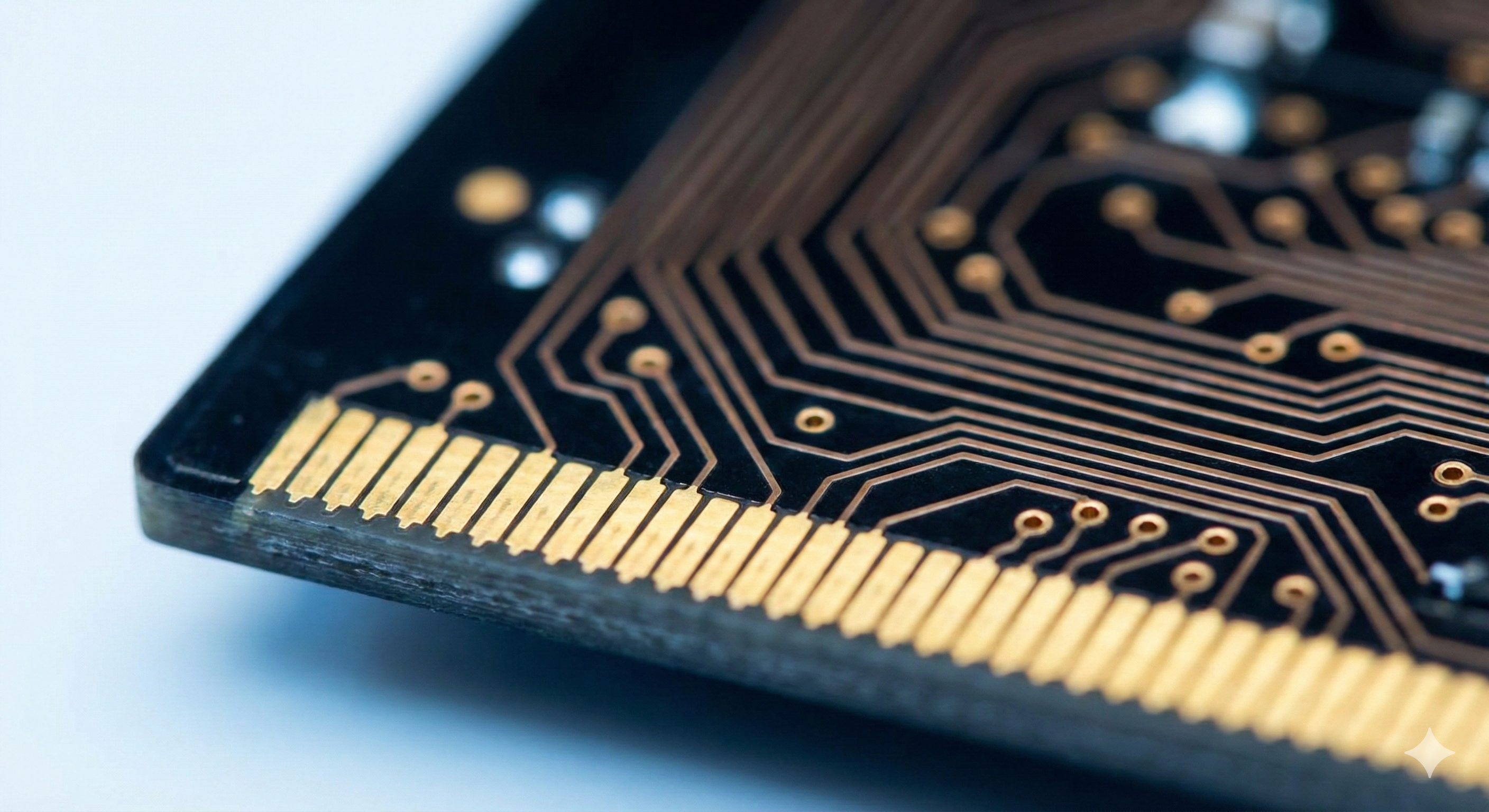 Gold finger edge connectors for a printed circuit board